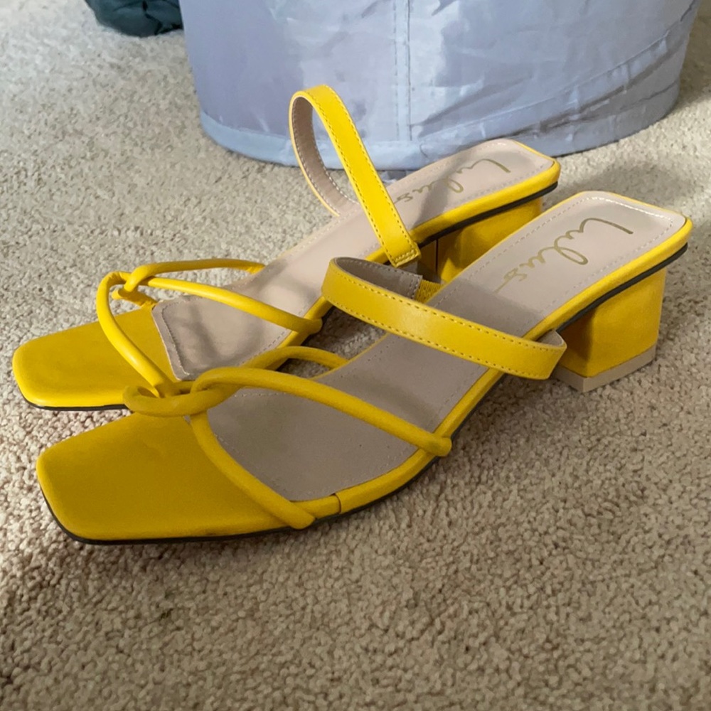 Lulus Yellow Block Heel Sandal